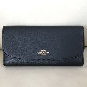 NEW Coach Signature PVC Leather Checkbook Wallet
